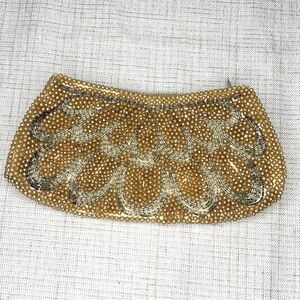 Vintage Pearl Beaded Bag Clutch Retro EUC
